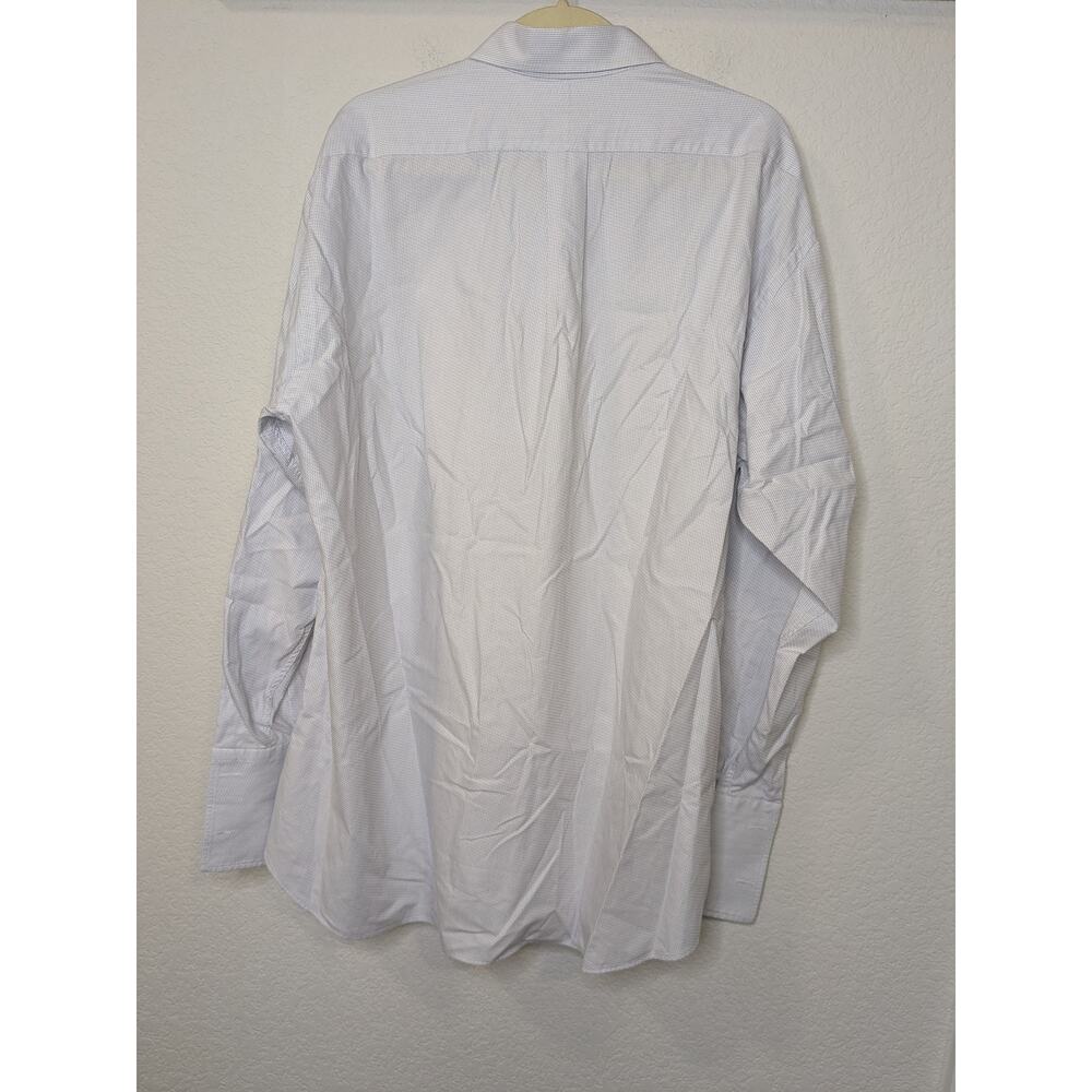 BURBERRY London Button Down Cotton Designer Dress Shirt White Blue Men Size 17-R - Picture 8 of 9